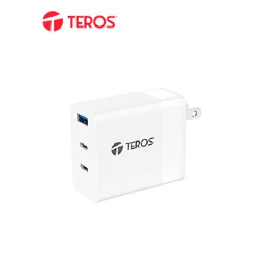CARGADOR USB-A USB-C TEROS TE-70207W, GAN, PD 65W, BLANCOPOTENCIA Y EFICIENCIA E