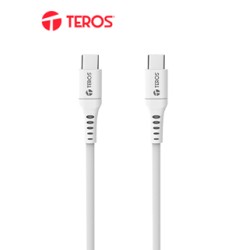 CABLE USB TEROS TE-70208W, TIPO C A TIPO C, 5A, 100W MáX, BLANCO CABLE USB TEROS TE-70208W, TIPO C A TIPO C, 5A, 100W MáX, BLANCO