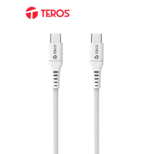 CABLE USB TEROS TE-70208W, TIPO C A TIPO C, 5A, 100W MÁX, BLANCODESCUBRE EL CABL
