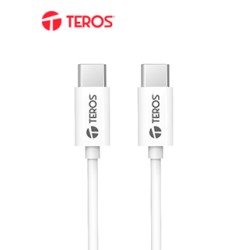 CABLE USB TEROS TE-70209W, TIPO C A TIPO C, 3A, 60W MáX, BLANCO CABLE USB TEROS TE-70209W, TIPO C A TIPO C, 3A, 60W MáX, BLANCO