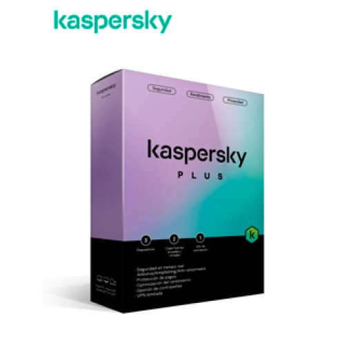 KASPERSKY PLUS EDITION, PARA UNOS 3 DISPOSITIVOS,LICENCIA DE 1 AÑOCOMPATIBLE CON