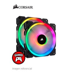 FAN CORSAIR LL140 RGB, 14 CM, 1300 RPM, 13.2 VDC,4 PINES, PWM CONTROL.PACK DE 2 
