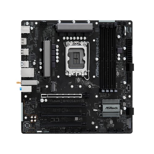 MOTHERBOARD ASROCK B760M-C/D4, CHIPSET INTEL B760, LGA1700, MATXSOPORTA PROCESAD
