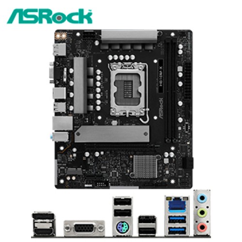MOTHERBOARD ASROCK H810M-X, CHIPSET INTEL H810, LGA 1851, 1XVGA, 1XHDMI, 1XDP, MATX