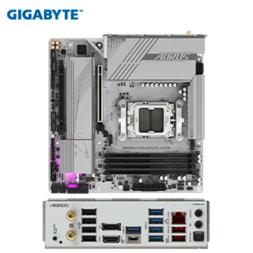 MOTHERBOARD GIGABYTE B650M AORUS ELITE AX ICE, CHIPSET AMD B650, SOCKET AMD AM5, MATX