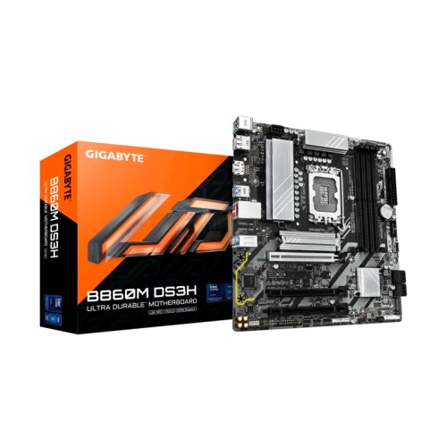 MOTHERBOARD GIGABYTE B860M DS3H, CHIPSET INTEL B860, LGA 1851, 1 X HDMI, 2 X DP, MATX