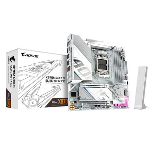 MOTHERBOARD GIGABYTE X870M AORUS ELITE WIFI7 ICE,CHIPSET AMD X870, SOCKET AMD AM5, M-