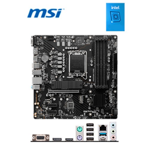 MOTHERBOARD MSI PRO B760M-P DDR4, CHIPSET INTEL B760, LGA1700, HDMI, DP, VGA, MATX.