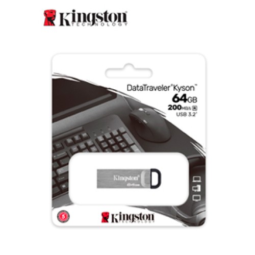 MEMORIA FLASH USB KINGSTON DATATRAVELER KYSON, 64GB, USB 3.2 GEN 1, PLATAPRESENT