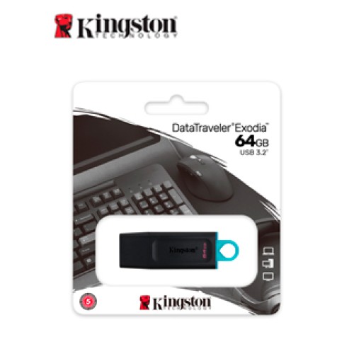 MEMORIA FLASH USB KINGSTON DATATRAVELER EXODIA 64GB, USB 3.2 GEN 1PRESENTACIÓN E