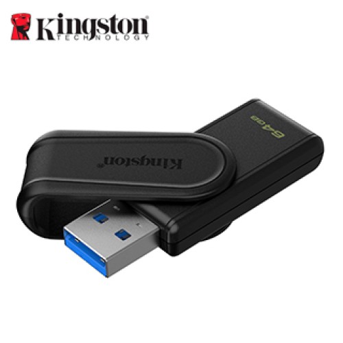 MEMORIA FLASH USB KINGSTON DATATRAVELER EXODIA S,64GB, INTERFAZ: USB 3.2 GEN 1, NEGRO