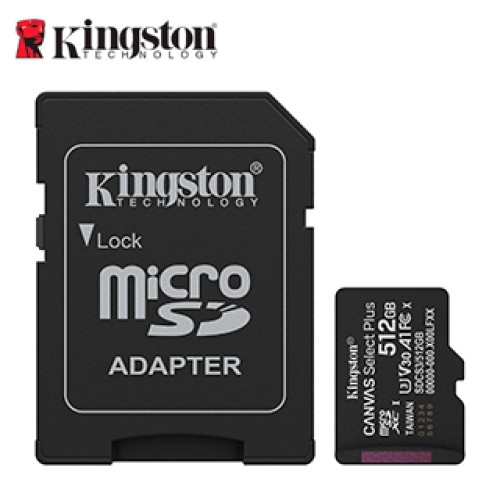TARJETA DE MEMORIA KINGSTON 512GB MICROSD CANVAS SELECT PLUS -150MB/SEG - UHS-I CLASE
