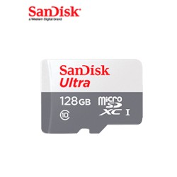 MEMORIA FLASH MICROSDHC SANDISK ULTRA, UHS-I, CLASS 10, 128GB, INCLUYE ADAPTADOR SD.