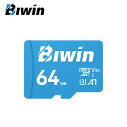 MEMORIA FLASH MICROSD BIWIN MS100, 64GB, INTERFAZ: UHS-1, C10, U3, V30, A1VELOCI
