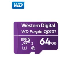 MEMORIA FLASH WD PURPLE 64GB SC QD101 MICROSD, IDEAL PARA CAMARAS DE VIDEOVIGILANCIA.