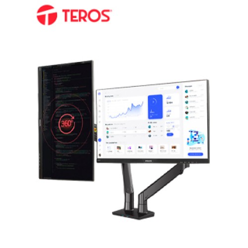 RACK PARA 2 MONITORES DE 22 A 32 / BRAZO SOPORTE TEROS TE-7114SOPORTE DE ESCRI