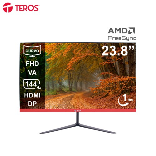 MONITOR CURVO TEROS TE-2403S, 23.8 FHD VA, 144HZ, 1MS, HDMI, DP, EARPHONE OUTDI