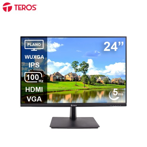 MONITOR PLANO TEROS TE-2420CS, 24 WUXGA IPS, 100HZ, 5MS, HDMI, VGA, NEGROELEVA 