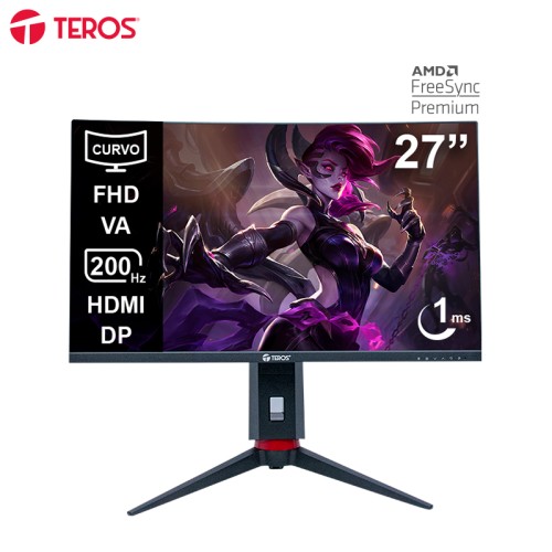 MONITOR CURVO GAMING TEROS TE-2788G, 27 FHD VA, 200 HZ, 1 MS,HDMI, DP, AUDIO OUT