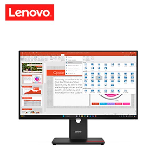 MONITOR PLANO LENOVO THINKVISION T27-40, 27 WLEDFHD IPS/HDMI/DP/VGA/USB-C/USB-B/USB-