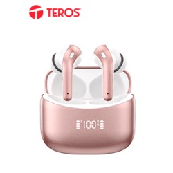AUDÃ­FONOS TEROS TE-8074GR, BLUETOOTH, TWS, ROSA/DORADOLOS AUDÃ­FONOS BLUETOOTH TE