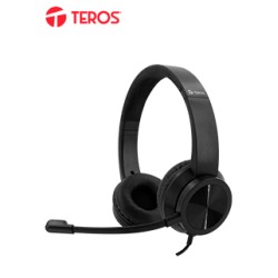 AUDÃ­FONO TEROS TE-8037N (HEADSET), NEGROLOS AURICULARES ALÃ¡MBRICOS TEROS TE-8037