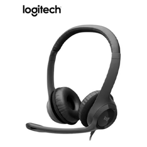 AURICULARES ESTEREO (ON-EAR) CON MICROFONO LOGITECH H390, INTERFAZ USB-A, COLOR NEGRO