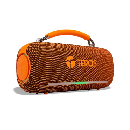 PARLANTE INALÁMBRICO TEROS VIBES VB-6049, 60W, BT5.3, 4000 MAH, USB, LUCES LED, ORANG