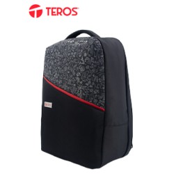 ACS9024, POLIÉSTER, NOTEBOOK HASTA 15.6, NEGRO YROJO, CON DISEÑO. BOLSILLO ESCONDIDO