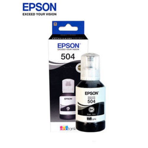 BOTELLA DE TINTA EPSON T504, COLOR NEGRO, CONTENIDO 127ML, PARA IMPRESORAS EPSON L416