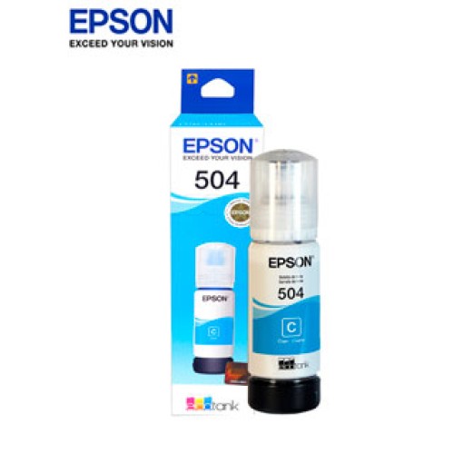 BOTELLA DE TINTA EPSON T504220-AL, COLOR CYAN, CONTENIDO 70ML.PARA IMPRESORAS EP