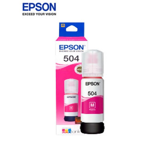 BOTELLA DE TINTA EPSON T504320-AL, COLOR MAGENTA,CONTENIDO 70ML.PARA IMPRESORAS 