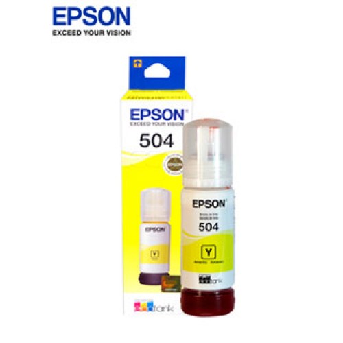 BOTELLA DE TINTA EPSON T504420-AL, COLOR AMARILLO, CONTENIDO 70ML.PARA IMPRESORA