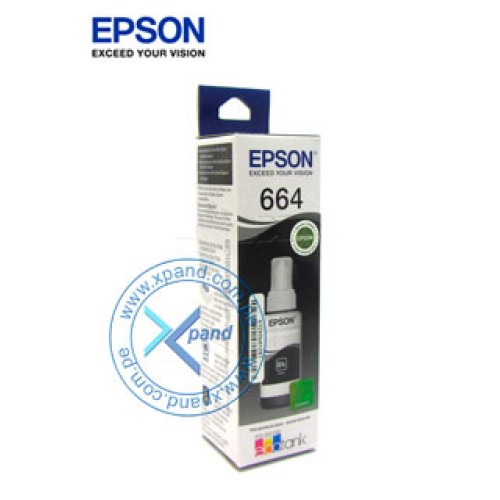 BOTELLA DE TINTA EPSON T664120, COLOR NEGRO, CONTENIDO 70ML, PARA IMPRESORAS EPSON L2