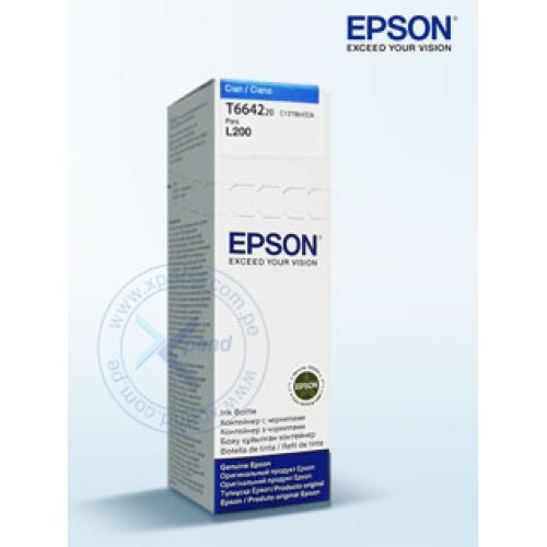 BOTELLA DE TINTA EPSON T664220, COLOR CYAN, CONTENIDO 70ML, PARA IMPRESORAS EPSON L20