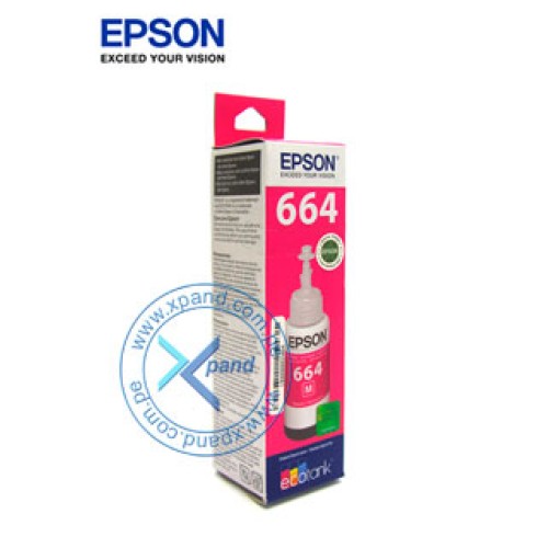BOTELLA DE TINTA EPSON T664320, COLOR MAGENTA, CONTENIDO 70ML, PARA IMPRESORAS EPSON 