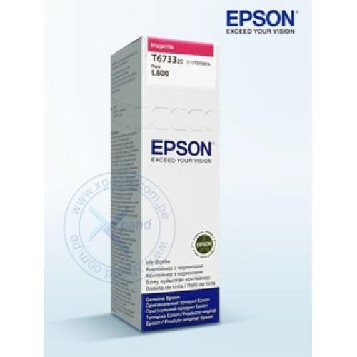 BOTELLA DE TINTA EPSON 673 (T673320), COLOR MAGENTA, CONTENIDO 70 ML, PARA IMPRESORA 