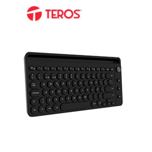TECLADO INALÁMBRICO TEROS TE-4064N, 2.4 GHZ, BLUETOOTH 3.0 / 5.2, 80 TECLAS, NEGRO