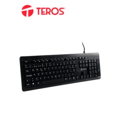 TECLADO LAVABLE TEROS TE-4065N, IPX7, USB, NEGRO