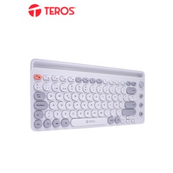 TECLADO INALÃ¡MBRICO TEROS TE-4070S, 2.4 GHZ, BLUETOOTH 3.0 / 5.2, 80 TECLAS, BLANCO