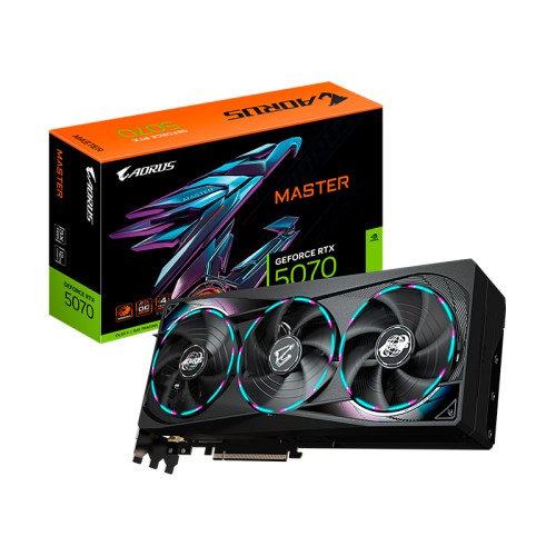 TARJETA DE VIDEO GIGABYTE AORUS GEFORCE RTX 5070 MASTER 12G, 12 GB GDDR7, PCIE GEN 5.