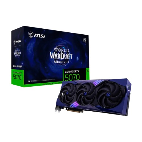 TARJETA DE VIDEO MSI GEFORCE RTX5070 12G WOW MIDNIGHT VOID EDITION OC, 12 GB GDDR7, P