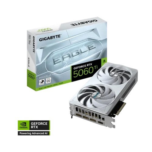 TARJETA DE VIDEO GIGABYTE GEFORCE RTX 5060 TI EAGLE OC ICE 16G, 16 GB GDDR7, PCIE 5.0