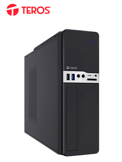 CASE TEROS TE-1032S, SLIM, 250 W, USB 3.2 / USB 2.0, AUDIO HD, DVD, NEGROPRESENT